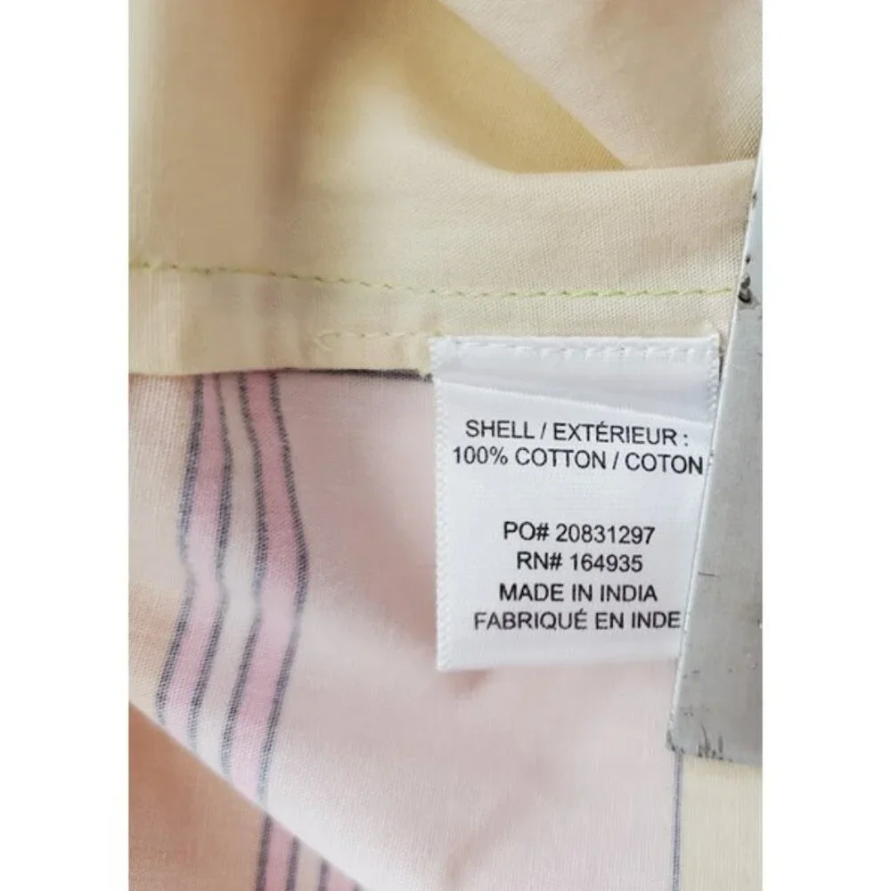 Frances Valentine Relaxed Fit Cotton Poplin Yellow Color-Block Plaid Top Size XL - Picture 7 of 9